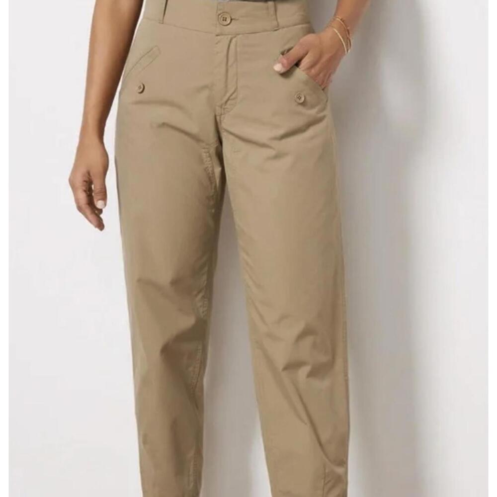 Kut from the Kloth Tan High-Rise Straight Trousers